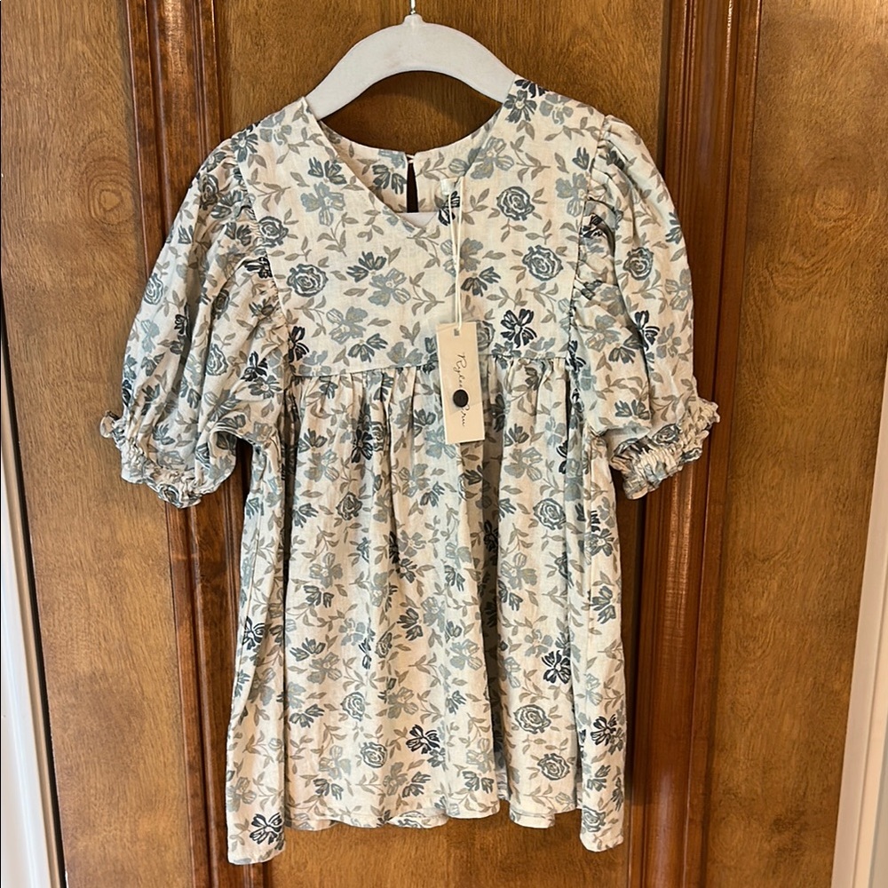 Rylee + Cru NWT Dress in Blue and Light Crean